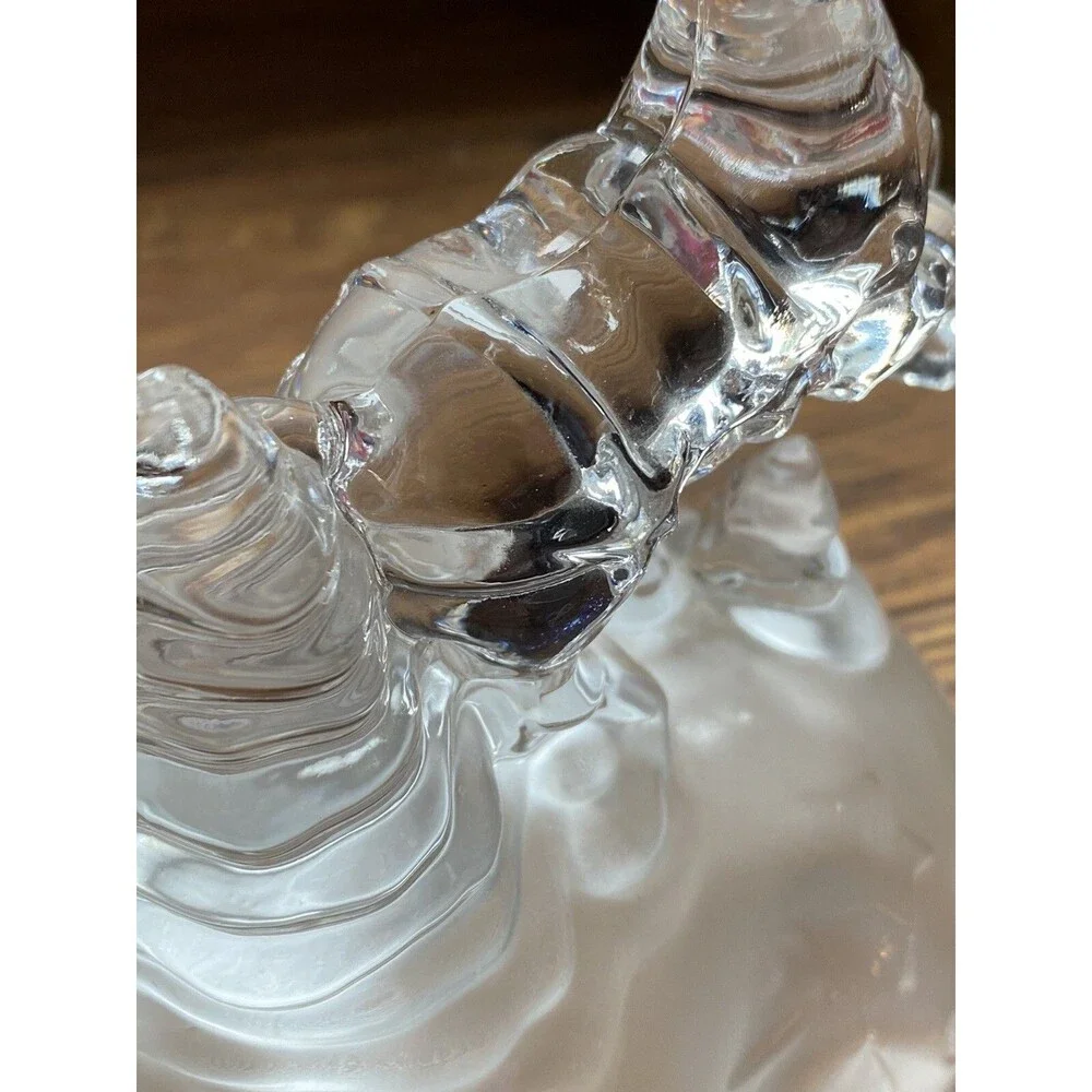 Christmas  Reindeer Figurine Glass 24% Lead Chrystal Cristal d'Arques France